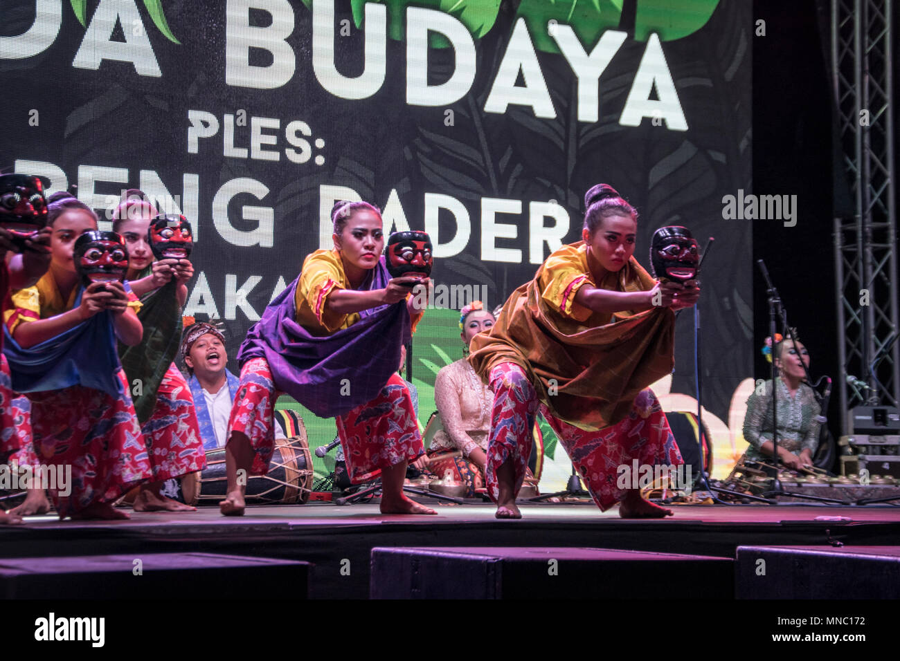 Belgrad, Serbien - 26. August 2017: Indonesische Festival in Belgrad, traditionelle Tänzer Stockfoto