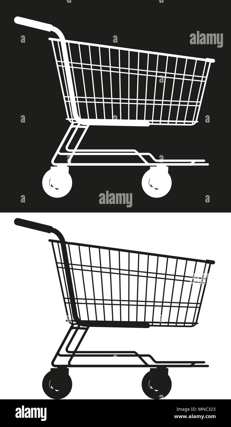 Einfache Markt Warenkorb Stock Vektor