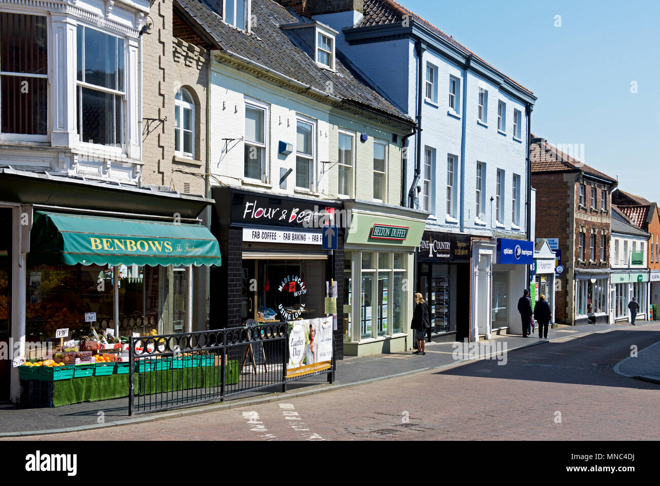 Straße in Fakenham, North Norfolk, England Großbritannien Stockfoto