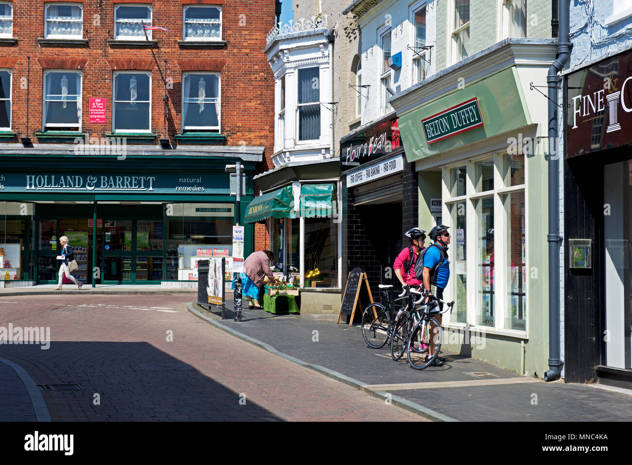 Straße in Fakenham, North Norfolk, England Großbritannien Stockfoto