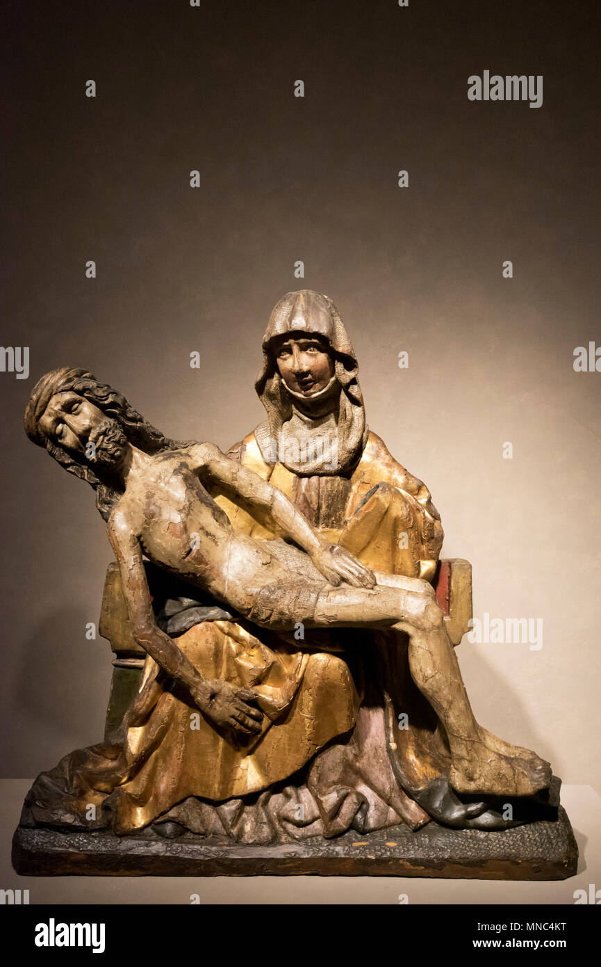 Pieta, eine Schlesische Workshop zurück zu 1470 dating bei Marienburg ausgestellt, aus der Sammlung des Nationalmuseums Warschau. Unesco-Welterbe Stockfoto