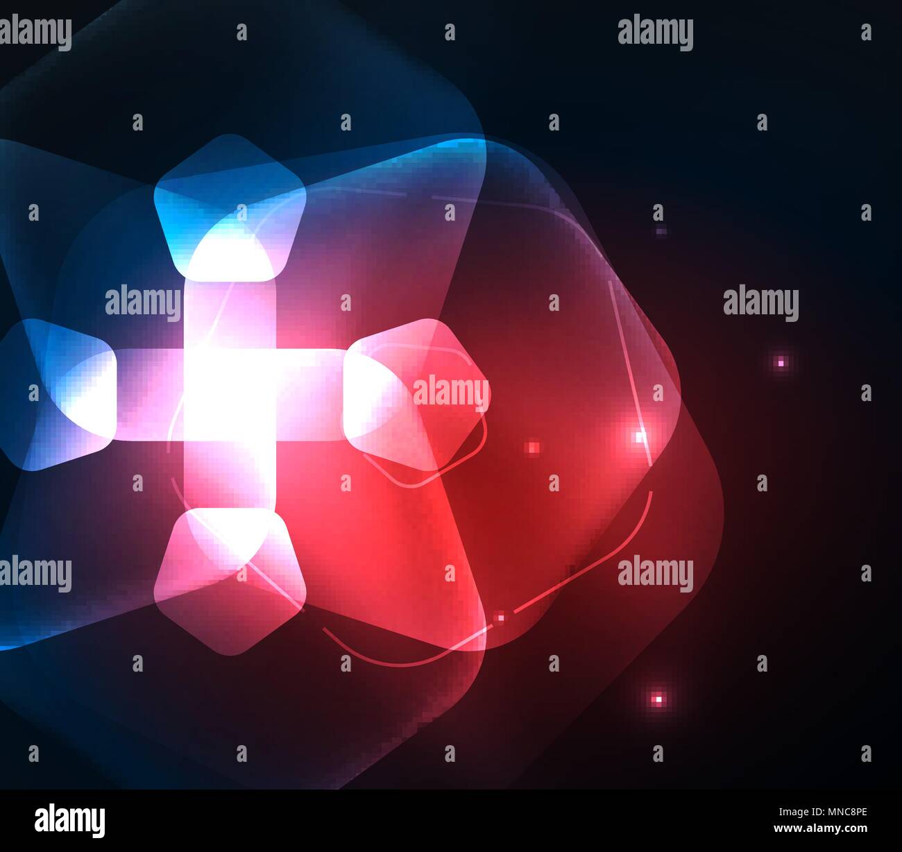 Glühendes Glas transparent pentagans, geometrische abstrakte digitale Hintergrund. Leuchtend rote Glas transparent pentagans, geometrische abstrakte digitale Hintergrund. Vector Illustration Stock Vektor