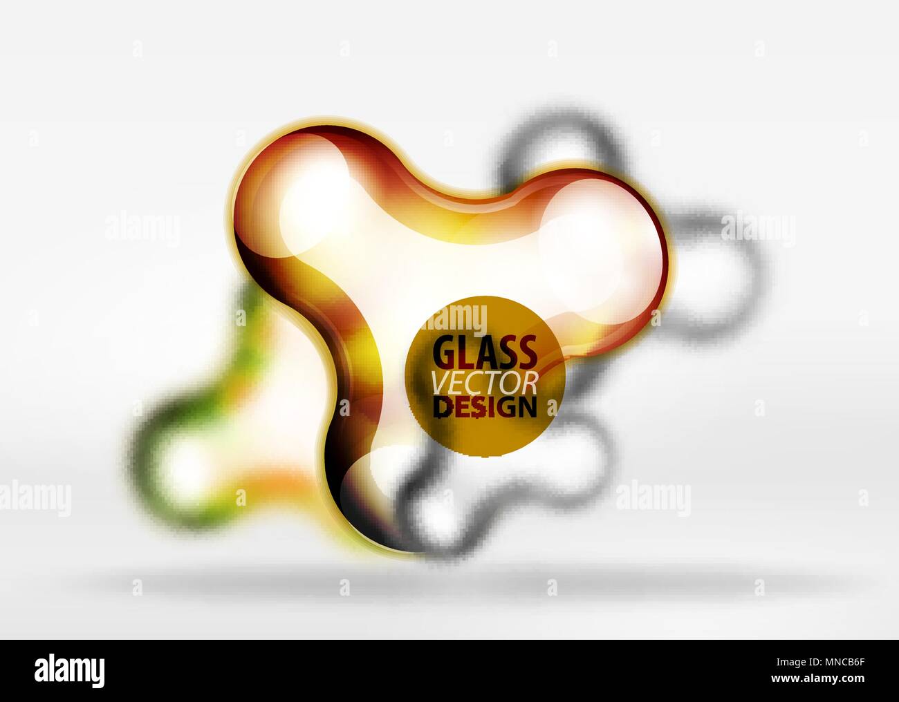 Vektor digitale 3D-Raum Blasen-, Glas- und metallische Effekte. Vektor digitale 3D-Raum orange Bubble, Glas und metallische Effekte. Technologie Zusammenfassung Hintergrund Stock Vektor
