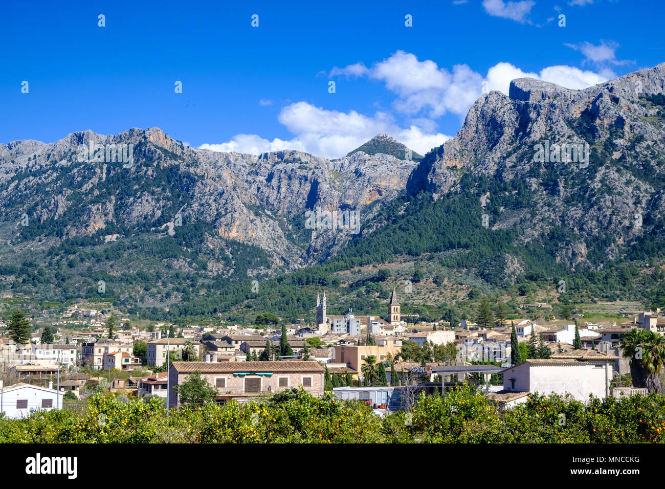 Der Stadt Soller auf der spanischen Insel Mallorca Stockfoto