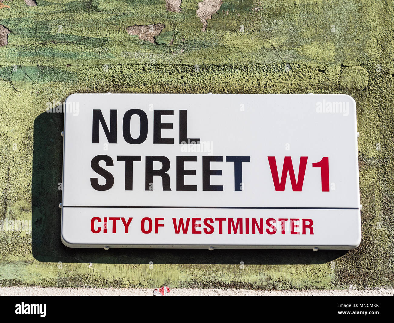 Soho Straßenschilder Serie - Noel Street, London Soho Straßenschilder Stockfoto