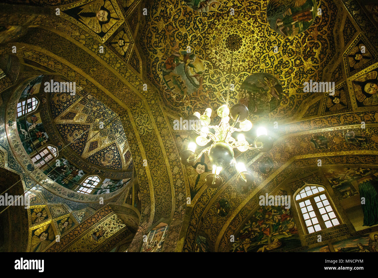 Isfahan, Iran - 15. Oktober 2017: Armenische Fresko in der vank Kathedrale. Stockfoto