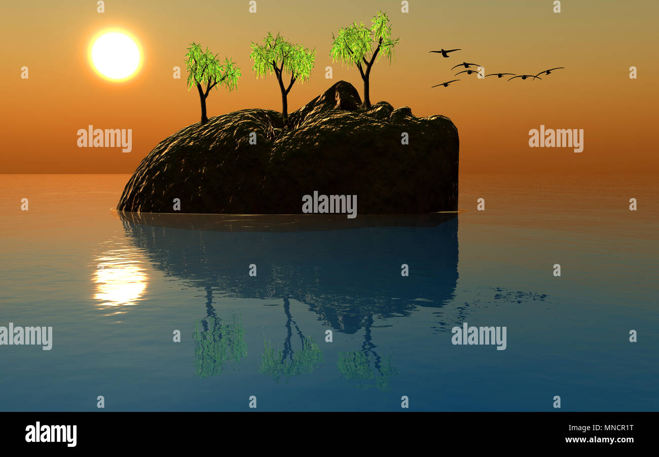 Felswand Insel Stockfoto