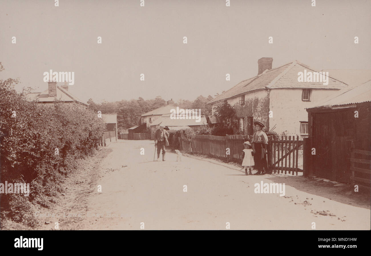 Vintage Foto von Church Lane, East Boldre, Hampshire, England, Großbritannien Stockfoto