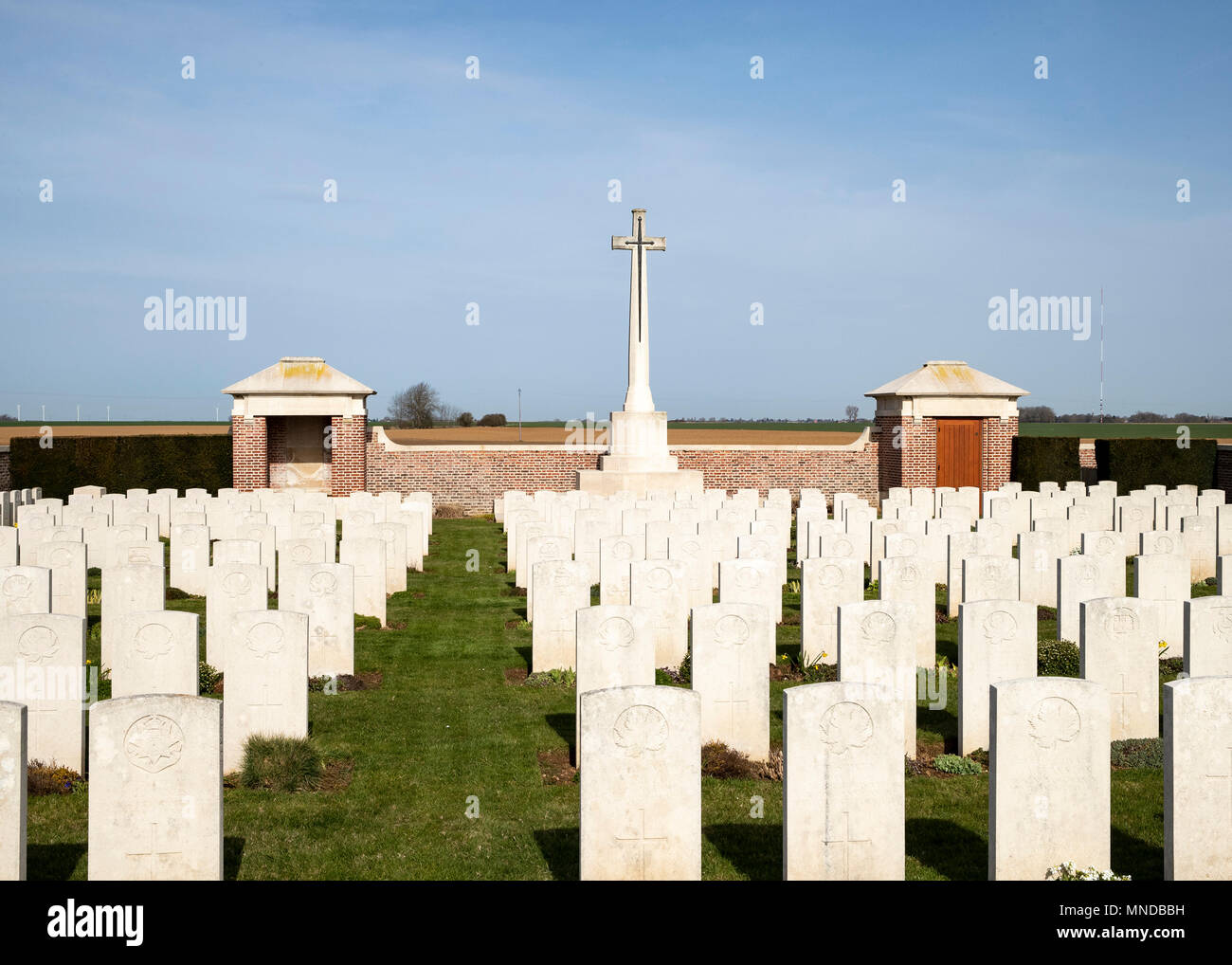 Fouquescourt CWGC Friedhof der Große Krieg Stockfoto