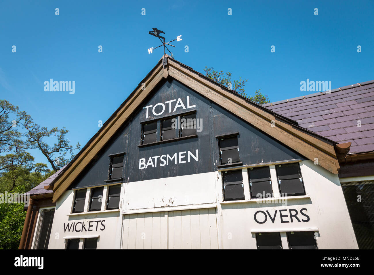 Altmodische traditionellen Cricket screboard, Großbritannien Stockfoto