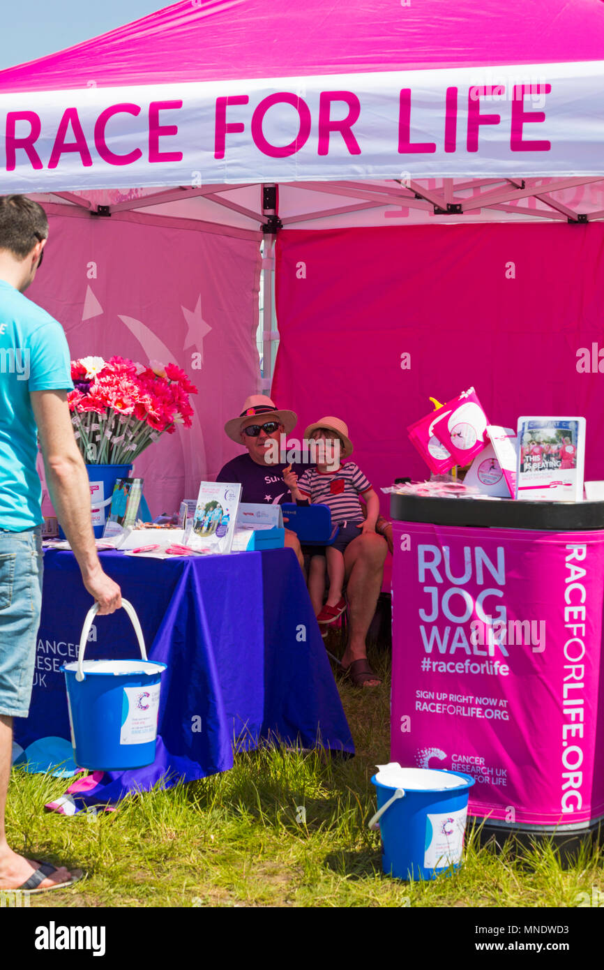 Rennen für das Leben Zelt bei Hampshire Spiel & Country Fair, netley Marsh, Hampshire Großbritannien im Mai Stockfoto