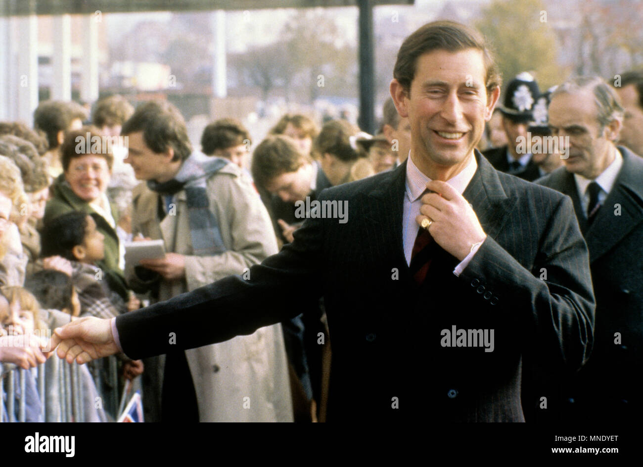 Prinz Charles, die in der West Midlands in 1986 Stockfoto