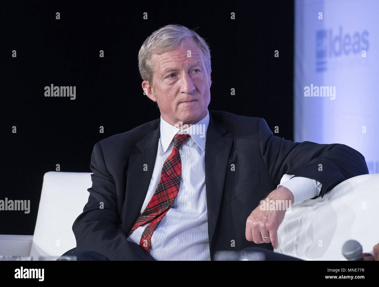 Washington, District of Columbia, USA. 15 Mai, 2018. Liberale Aktivisten Tom Steyer erscheint auf einem Panel in der Mitte für amerikanischen Fortschritt' 2018 Ideen Konferenz im Renaissance Hotel in Washington, DC am Dienstag, 15. Mai 2018. Quelle: Ron Sachs/CNP. Credit: Ron Sachs/CNP/ZUMA Draht/Alamy leben Nachrichten Stockfoto