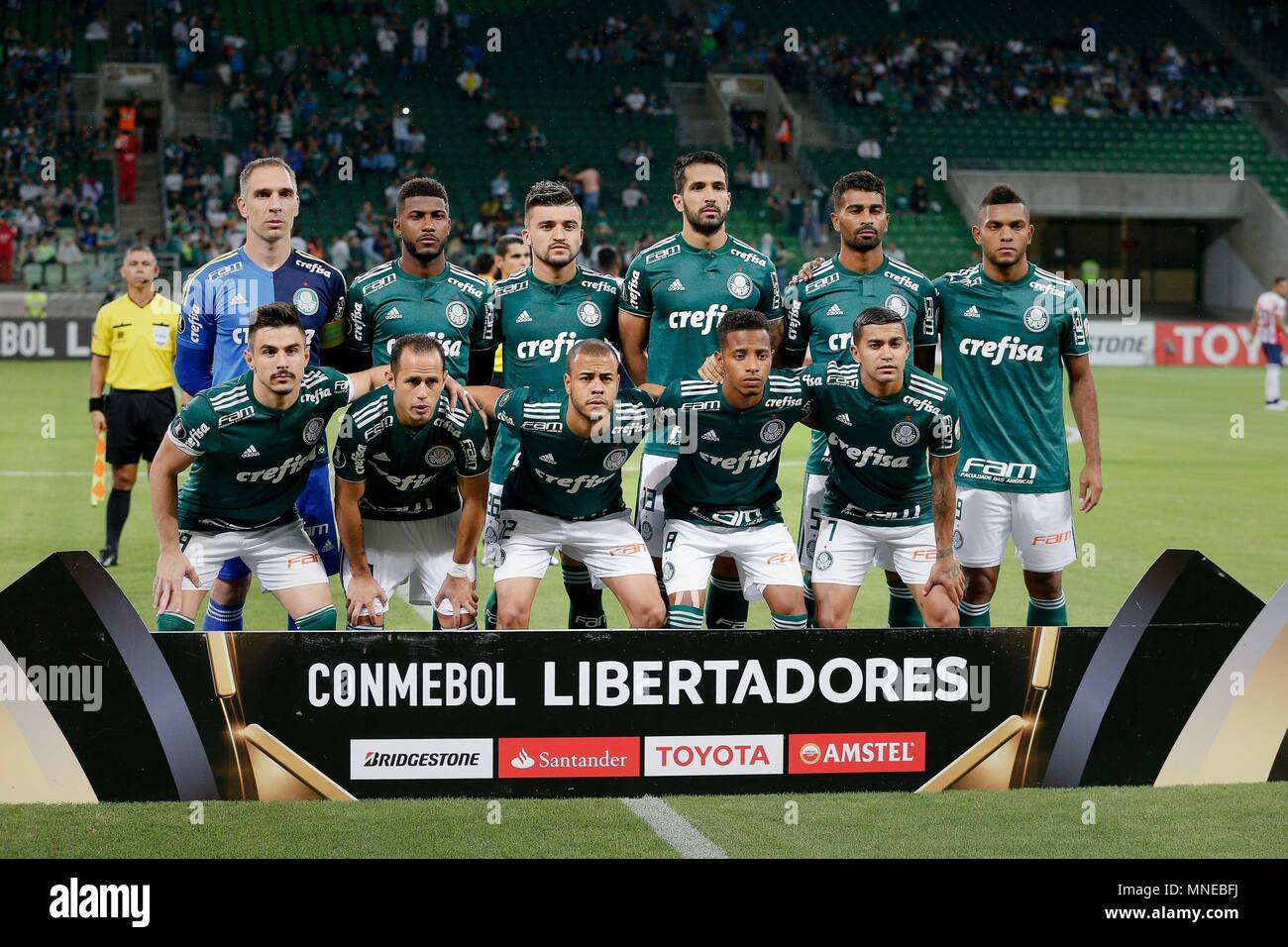 SÃO PAULO, SP - 16.05.2018: PALMEIRAS X JUNIOR BARRANQUILLA Barranquilla - Junior Team posiert für ein Foto vor dem Spiel zwischen Palmeiras und Junior Barranquilla (Kolumbien), der gültig ist für die Sext und letzte Runde der Gruppe 8 der Copa Libertadores de America 2018, bei der Allianz Parque statt, im Westen der Hauptstadt. (Foto: Marcelo Machado de Melo/Fotoarena) Stockfoto