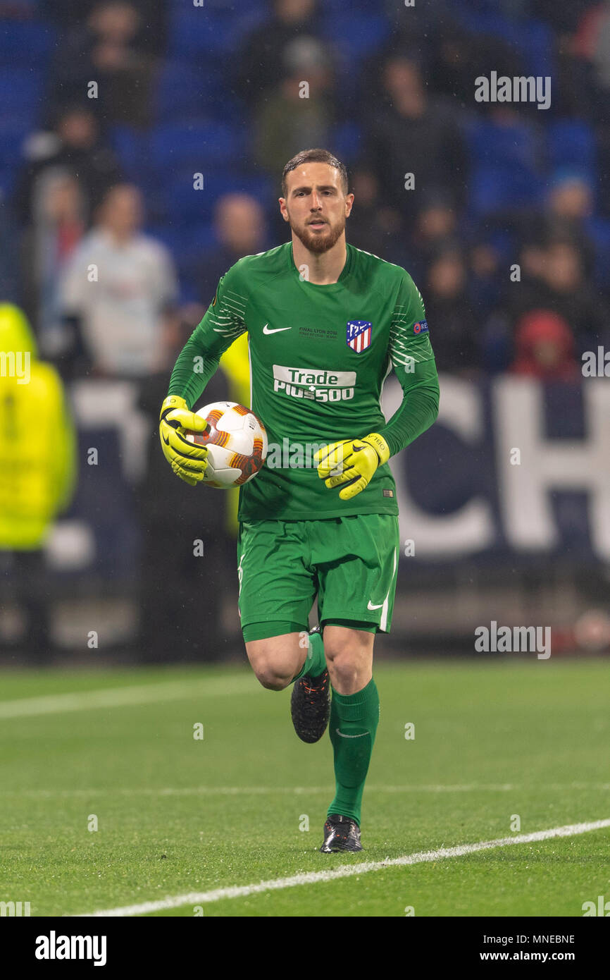 Jan Oblak von Atletico de Madrid während der UEFA Europa League "Endgültige, Übereinstimmung zwischen Olympique Marseille 0-3 Atletico de Madrid in Stade de Lyon am 16. Mai 2018 in Lyon, Frankreich. Credit: Maurizio Borsari/LBA/Alamy leben Nachrichten Stockfoto