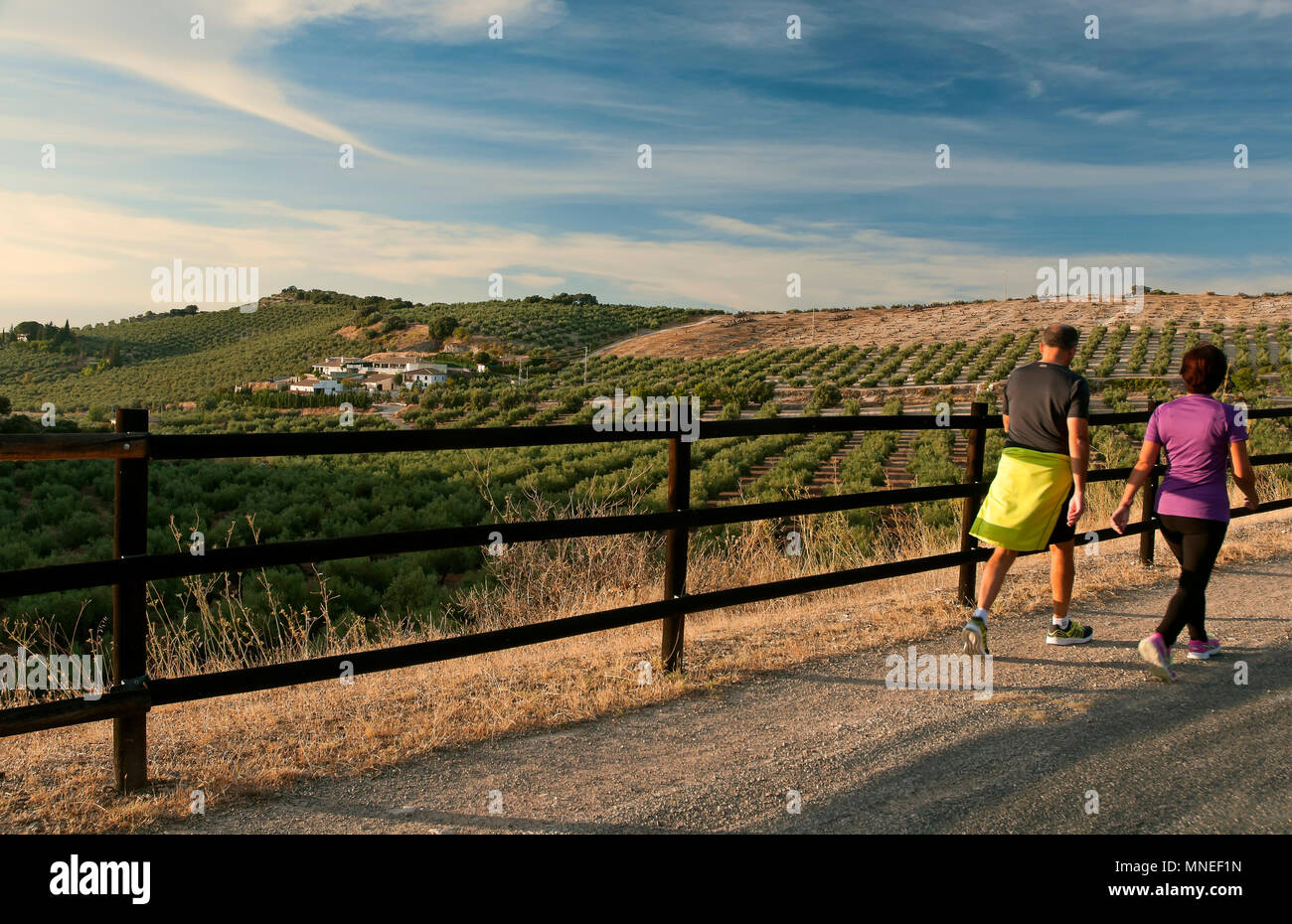 Greenway der Subbetica (alte Bahnlinie der sogenannten "Öl"). Cabra. Provinz Córdoba. Region Andalusien. Spanien. Europa Stockfoto
