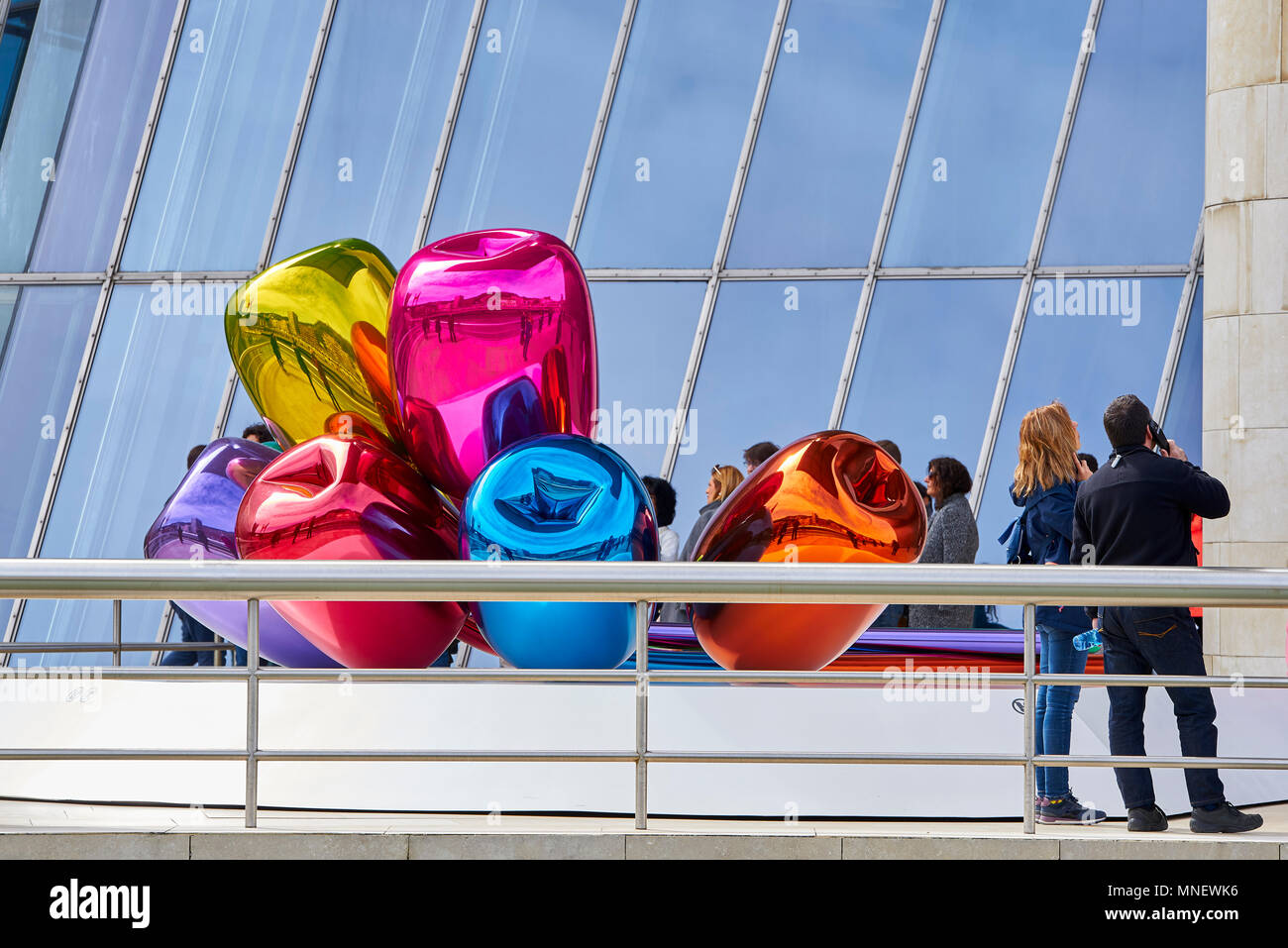 "Tulpen" von Jeff Koons, Guggenheim Museum, Bilbao, Vizcaya, Baskenland, Euskadi, Euskal Herria, Spanien, Europa Stockfoto