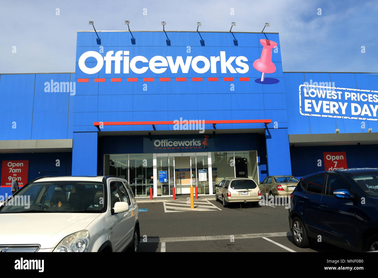 Officeworks - Australische Bürobedarf store Stockfoto