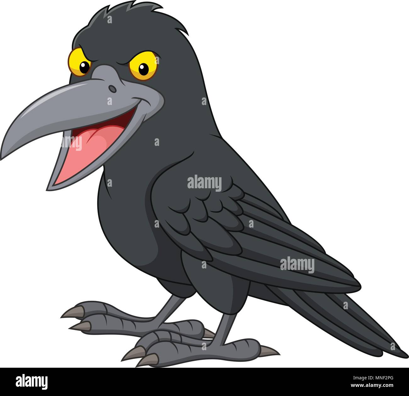 Cartoon Krahe Auf Weissem Hintergrund Stock Vektorgrafik Alamy