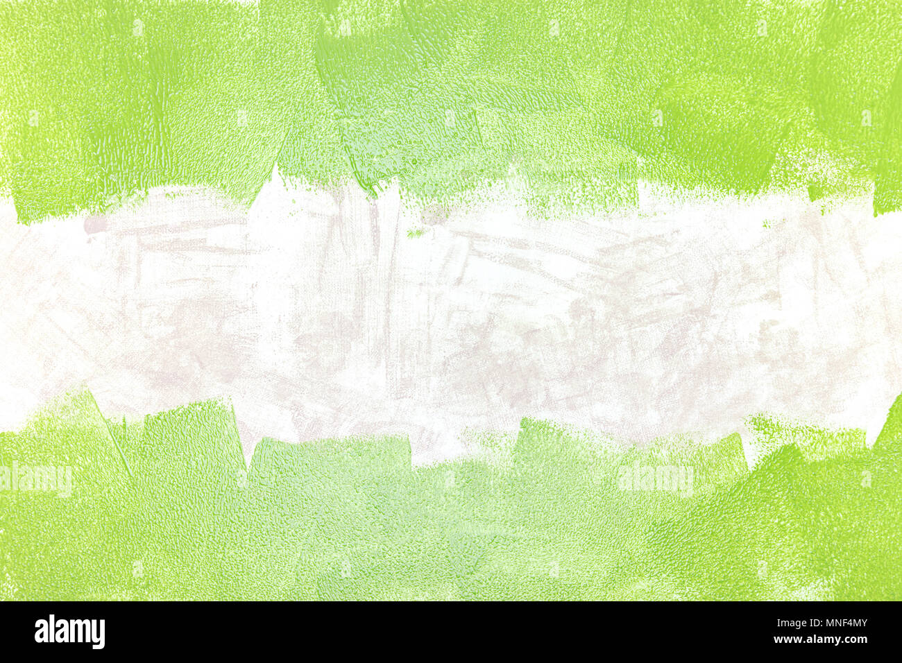 Hintergrund mit hellen grünen Pinselstriche. Hüben der Farbroller auf Wand Stockfoto