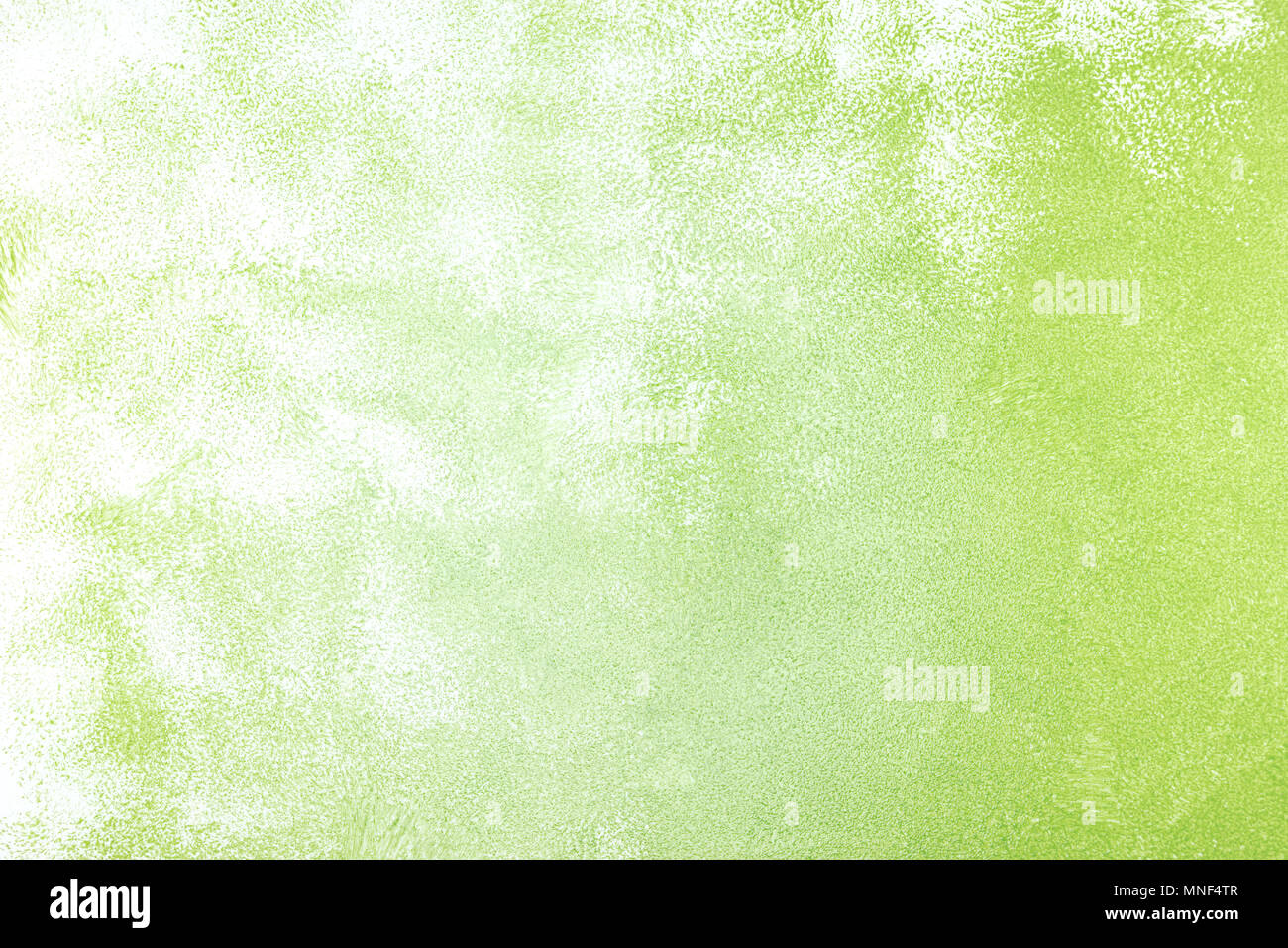 Handbemalte Wand durch Farbroller. Abstrakte grüne Farbe Hintergrund Stockfoto