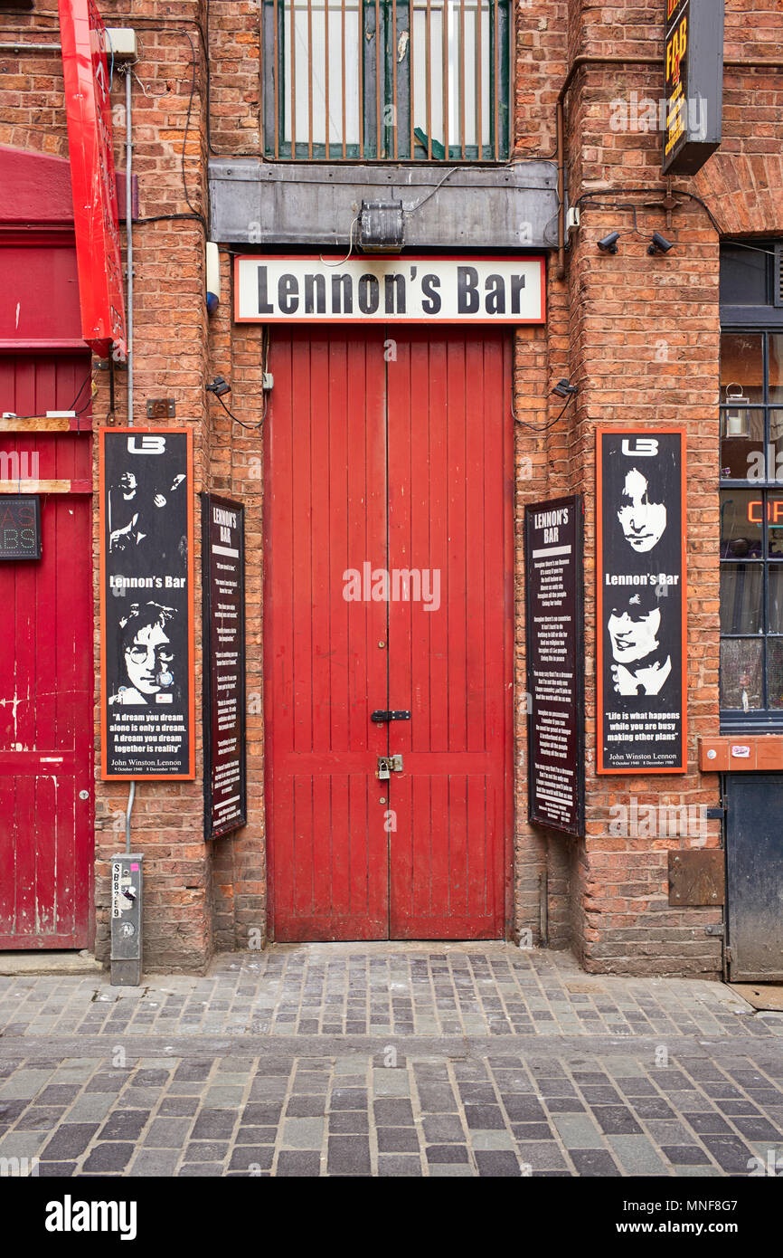 Lennon's Bar in einem alten Lagerhaus in Matthew Street, Liverpool Stockfoto