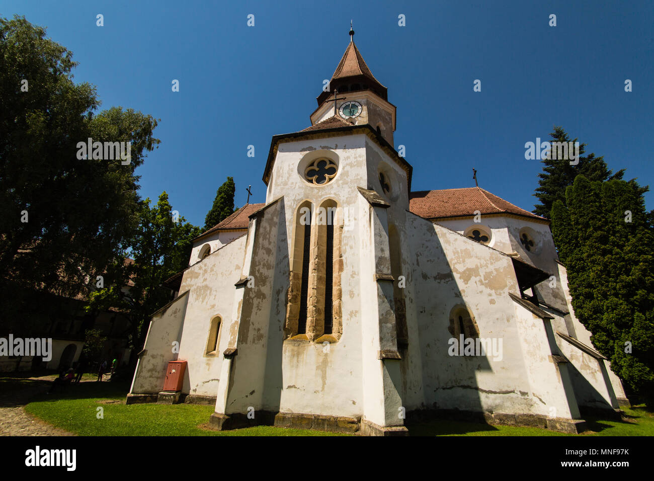 Prejmer, Rumänien - 21. JULI 2017: Kirchenburg in Tartlau Prejmer Rumänien, wurden die Kirchen im inneren Mauern gebaut, um die Bevölkerung zu schützen, dur Stockfoto