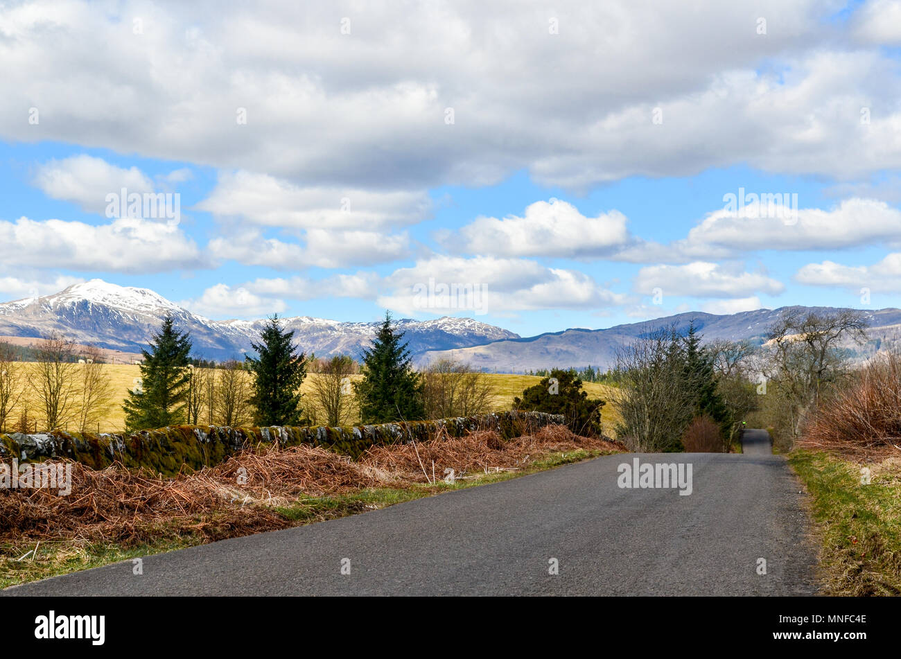 Schottische Landschaft rund um Loch Venachar und Loch Katrine (Loch Lomond und der Trossachs National Park) Stockfoto