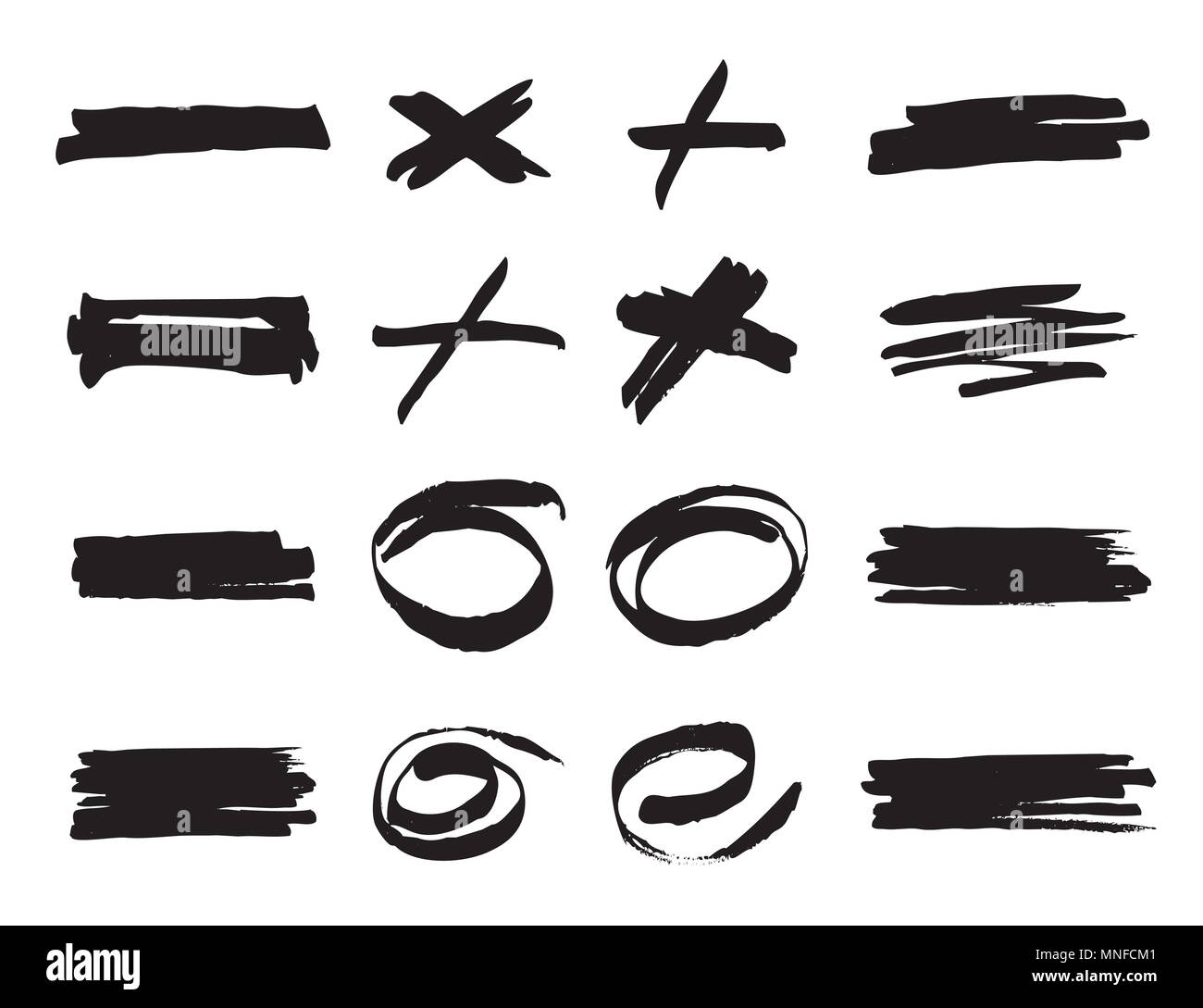 Einstellen der schwarzen Pinsel. Vector Illustration und Grafik Sammlung Stockfoto