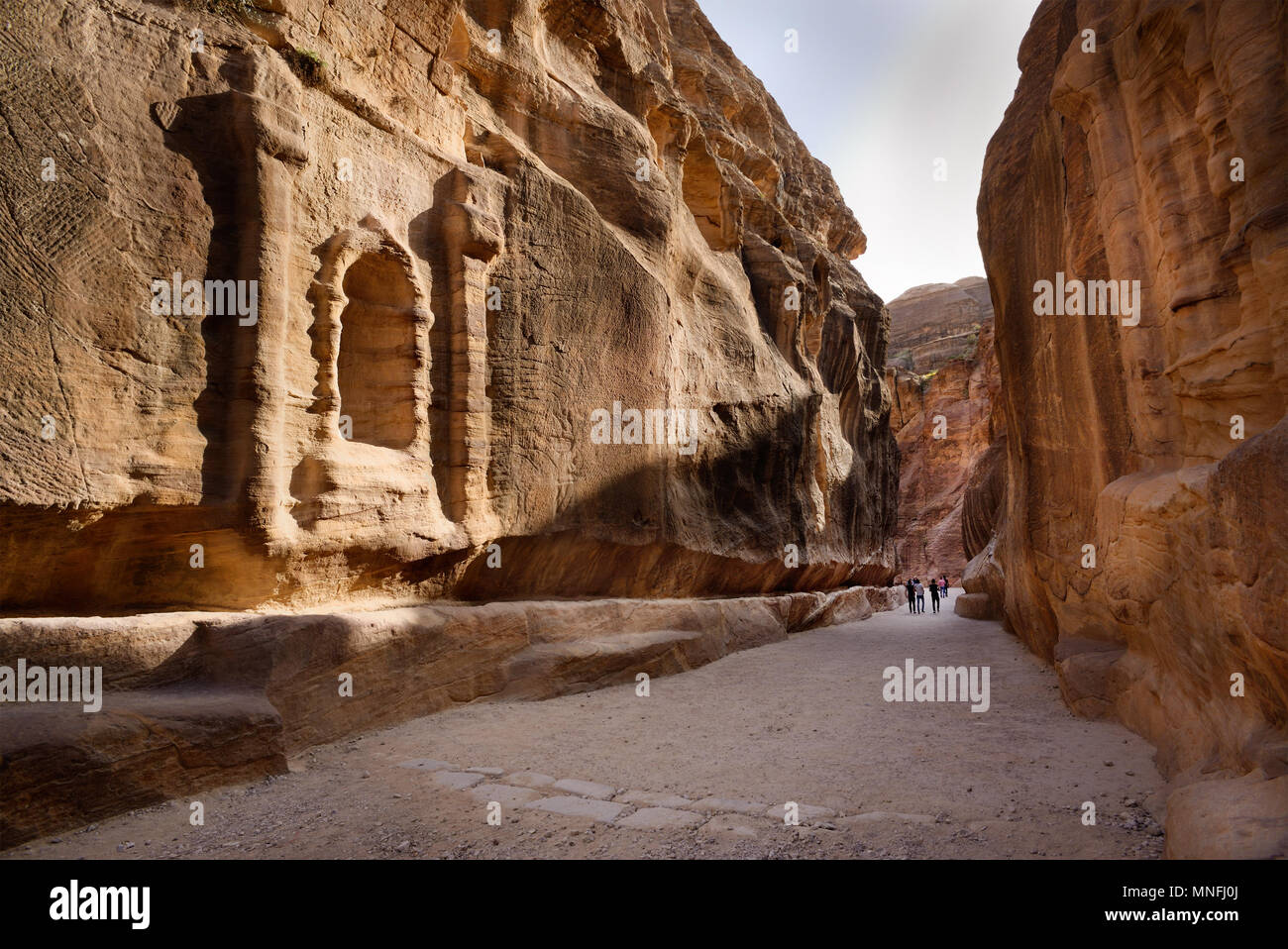 Die SIG Haupteingang, die antike Stadt Petra. Süden von Jordanien Stockfoto