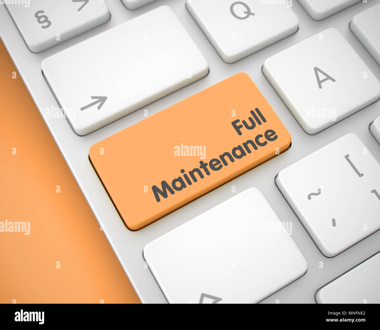 Vollständige Wartung - Nachricht auf die orange Taste auf der Tastatur. 3D. Stockfoto