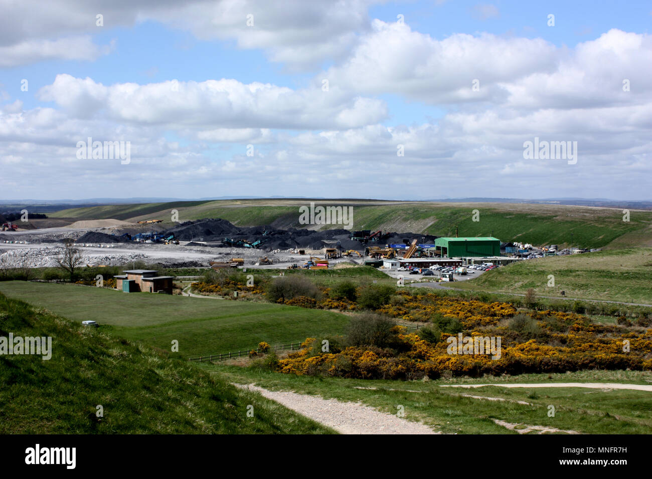 Shotton Oberfläche Mine in der Nähe von der Göttin des Nordens in Northumberland Stockfoto