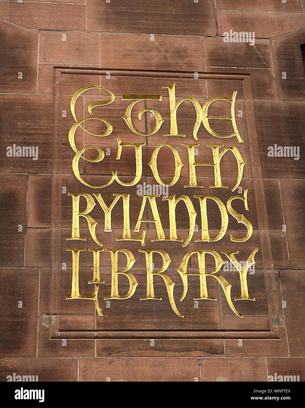John Rylands Library, Deansgate, Manchester, Lancashire, England, Großbritannien Stockfoto