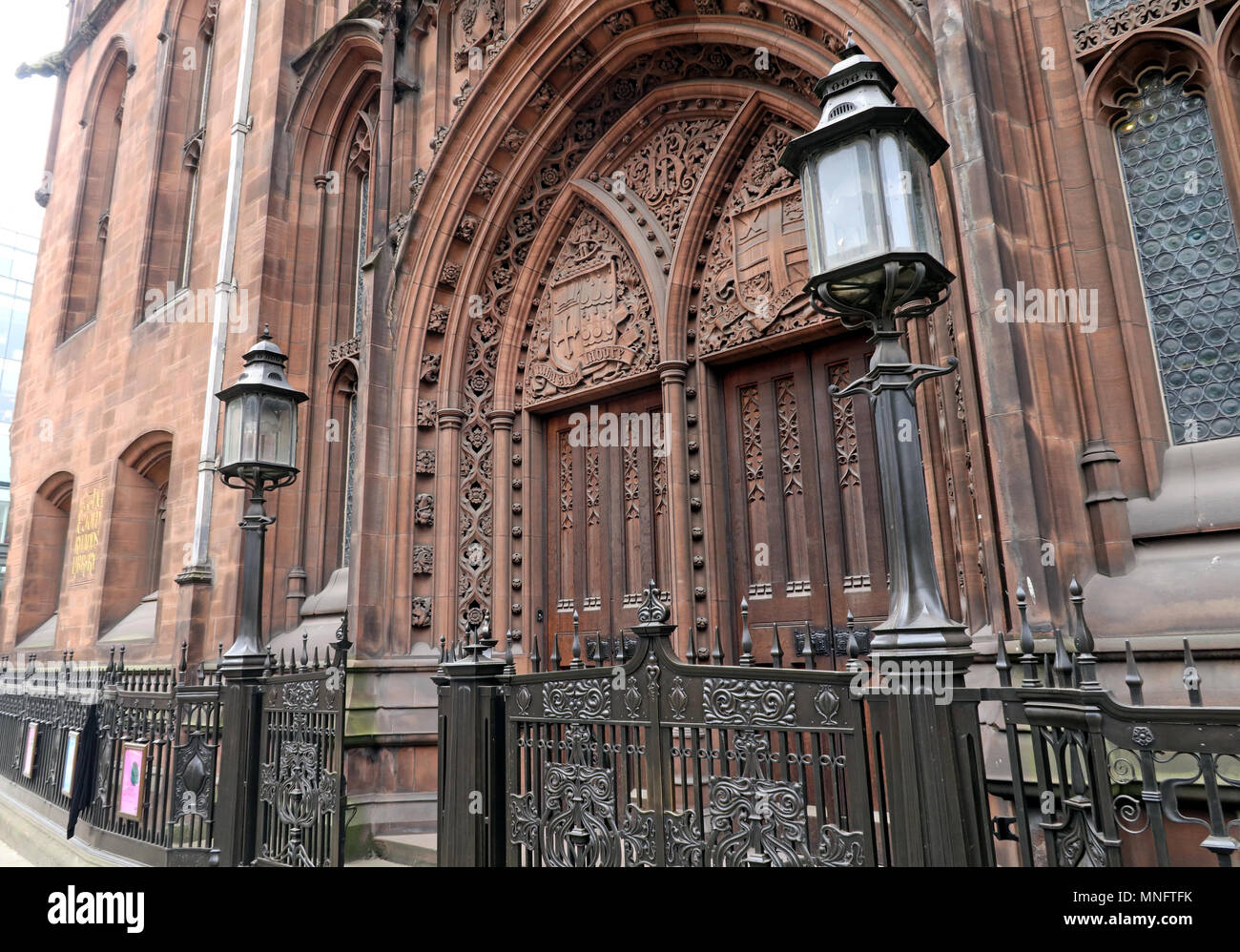 John Rylands Library, Deansgate, Manchester, Lancashire, England, Großbritannien Stockfoto