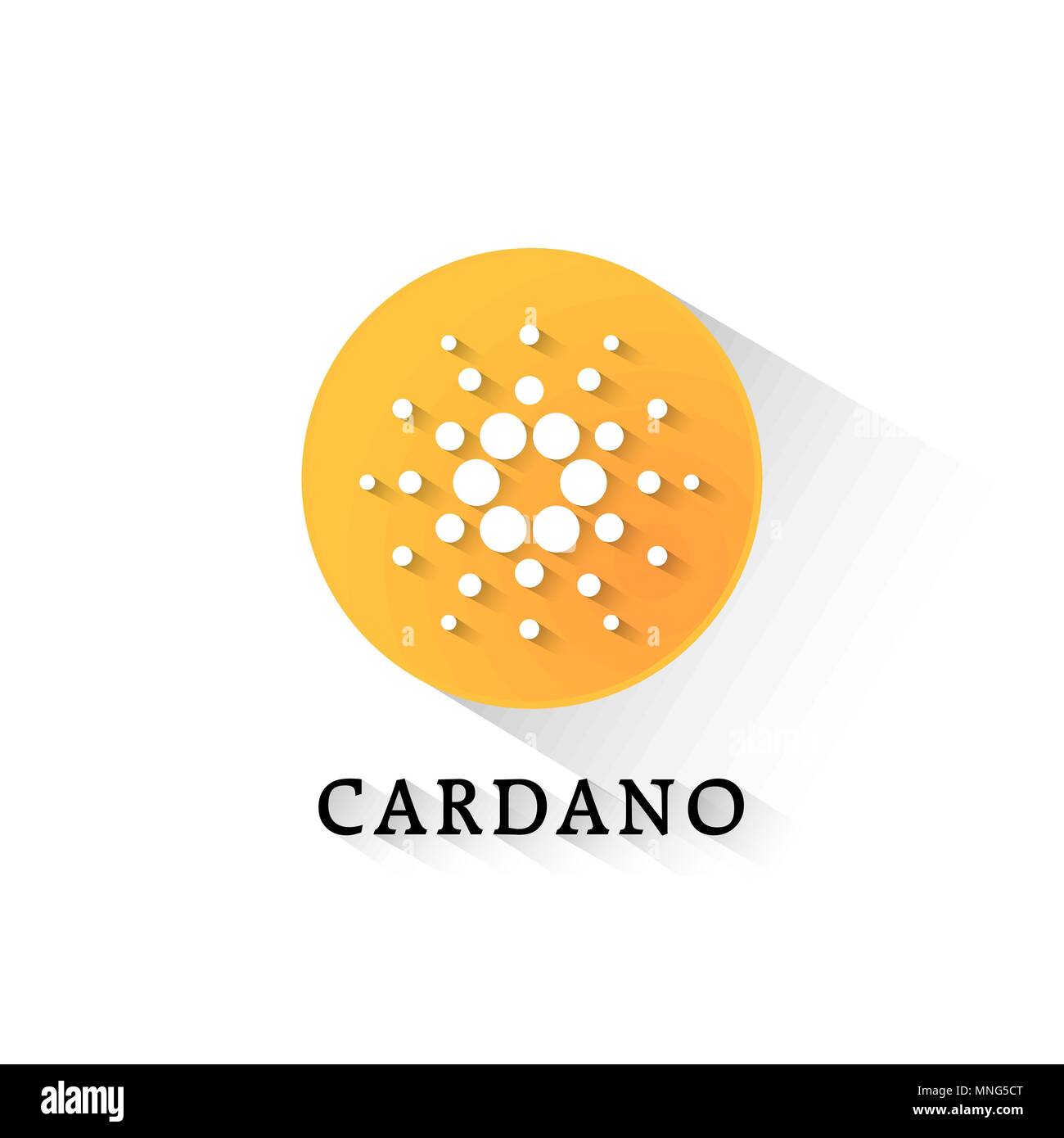 Cardano Crypto Währung orange Symbol Kreis Stock Vektor