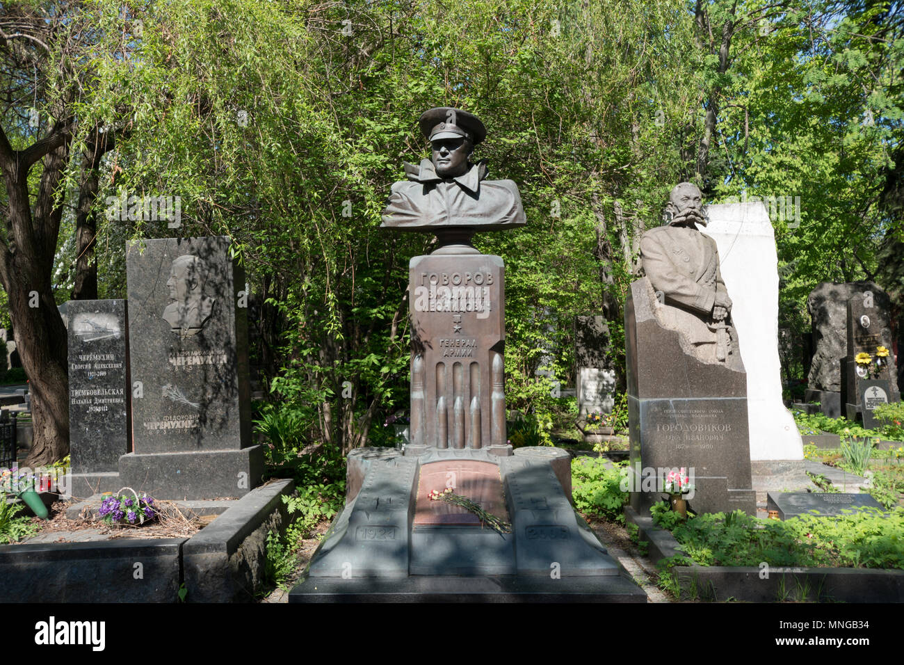 Udssr stellvertretender Verteidigungsminister Held der Sowjetunion allgemeine Armee Wladimir Leonidowitsch Govorov, Nowodewitschi-friedhof am Neujungfrauenklosters Stockfoto