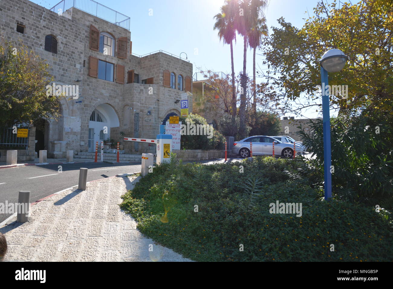 Ein morgendlicher Ausflug in die südliche Wanderung in Tel Aviv. Die Einführung ist vor allem in der Jaffa-Gegend und auf dem Weg findet neben Landschaften zum Meer als auch Stockfoto