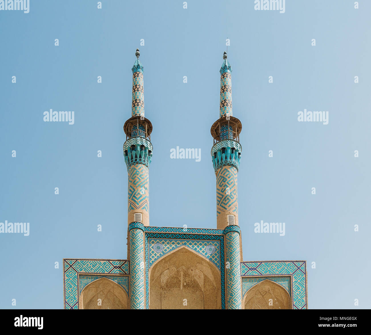 Jameh Moschee, Masjed-i Jame' Moschee, Yazd, Iran am 24. April, 2018 Stockfoto