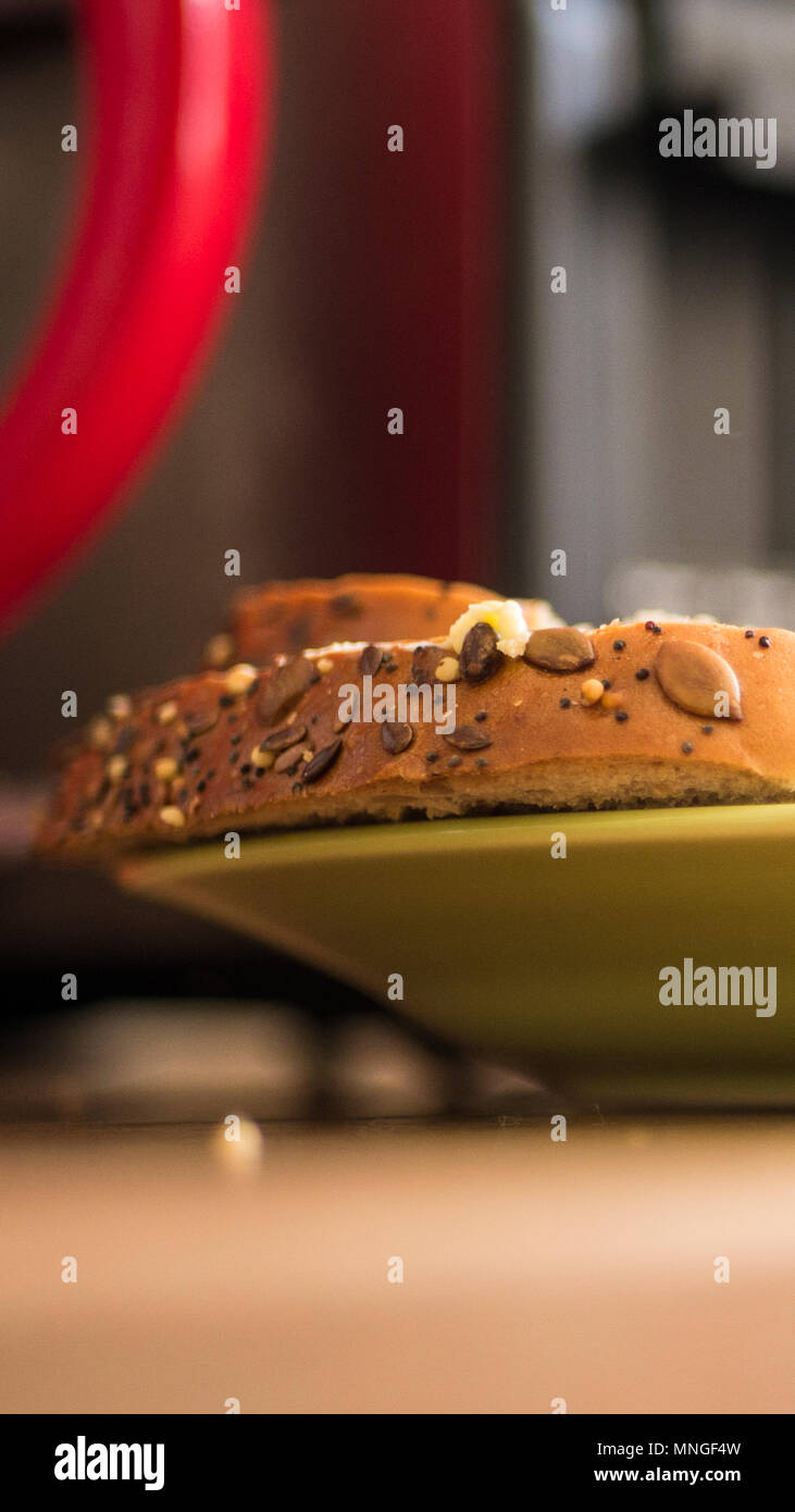 Jeden Morgen genießen Sie gesunde Lebensmittel Stockfoto