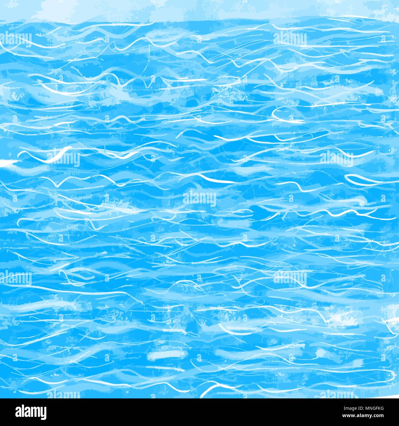 Abstrakte Wasser Hintergrund Zeichnung. Vektor Design Konzept Stock Vektor