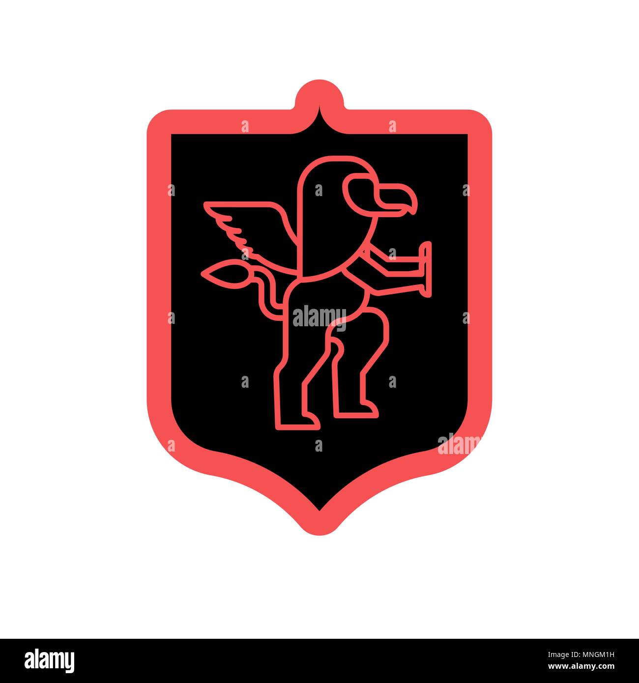 Griffin Schild heraldischen Symbol. Zeichen Tier für Wappen. Vector Illustration Stock Vektor