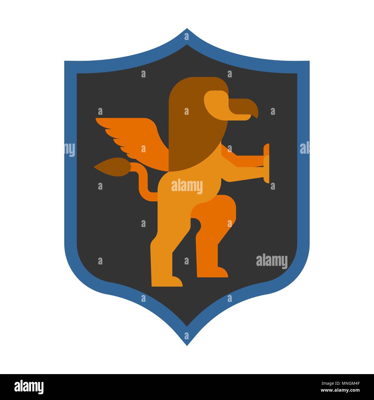 Griffin Schild heraldischen Symbol. Zeichen Tier für Wappen. Vector Illustration Stock Vektor