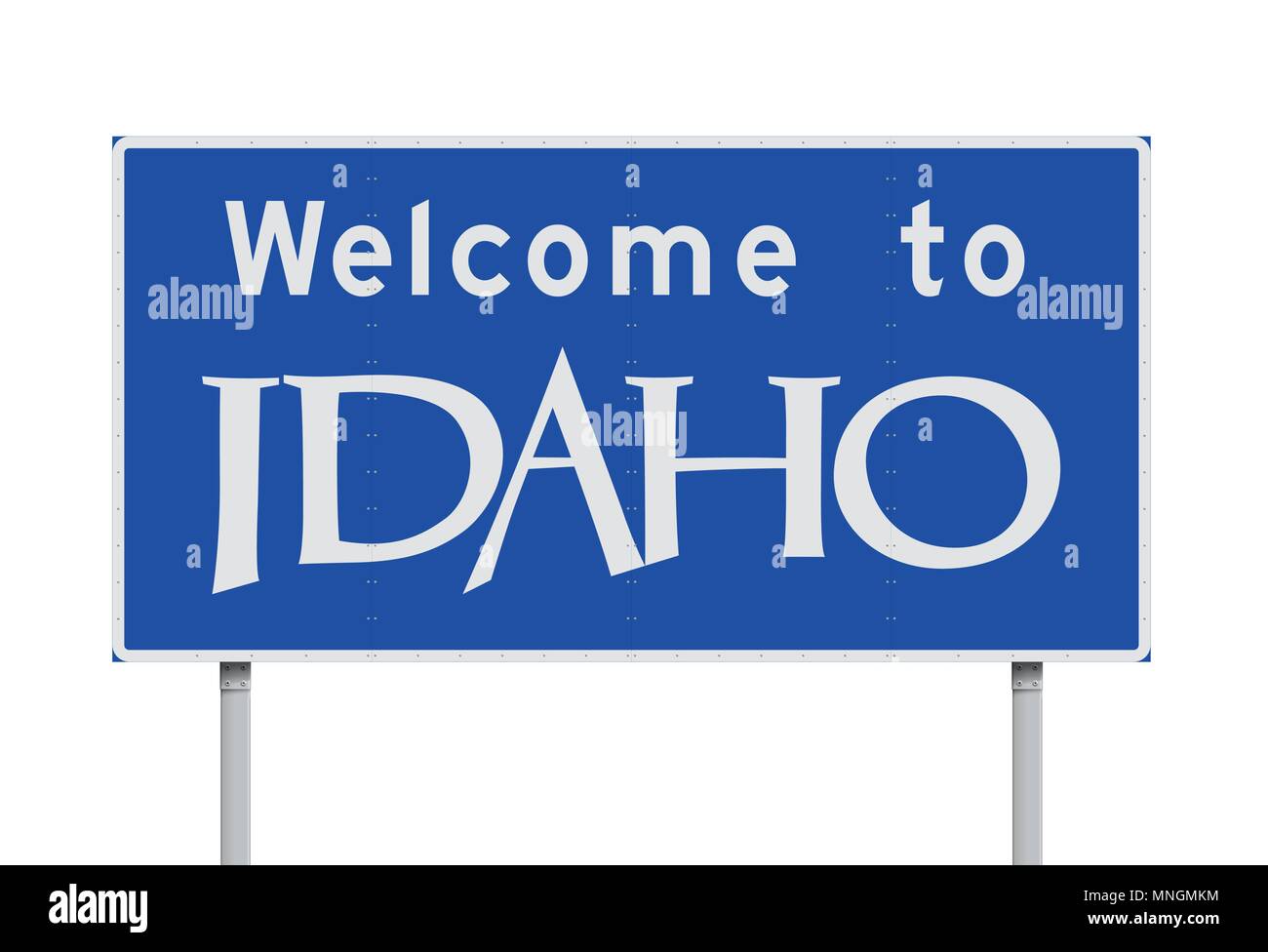Vector Illustration der Willkommen in Idaho blau Schild Stock Vektor