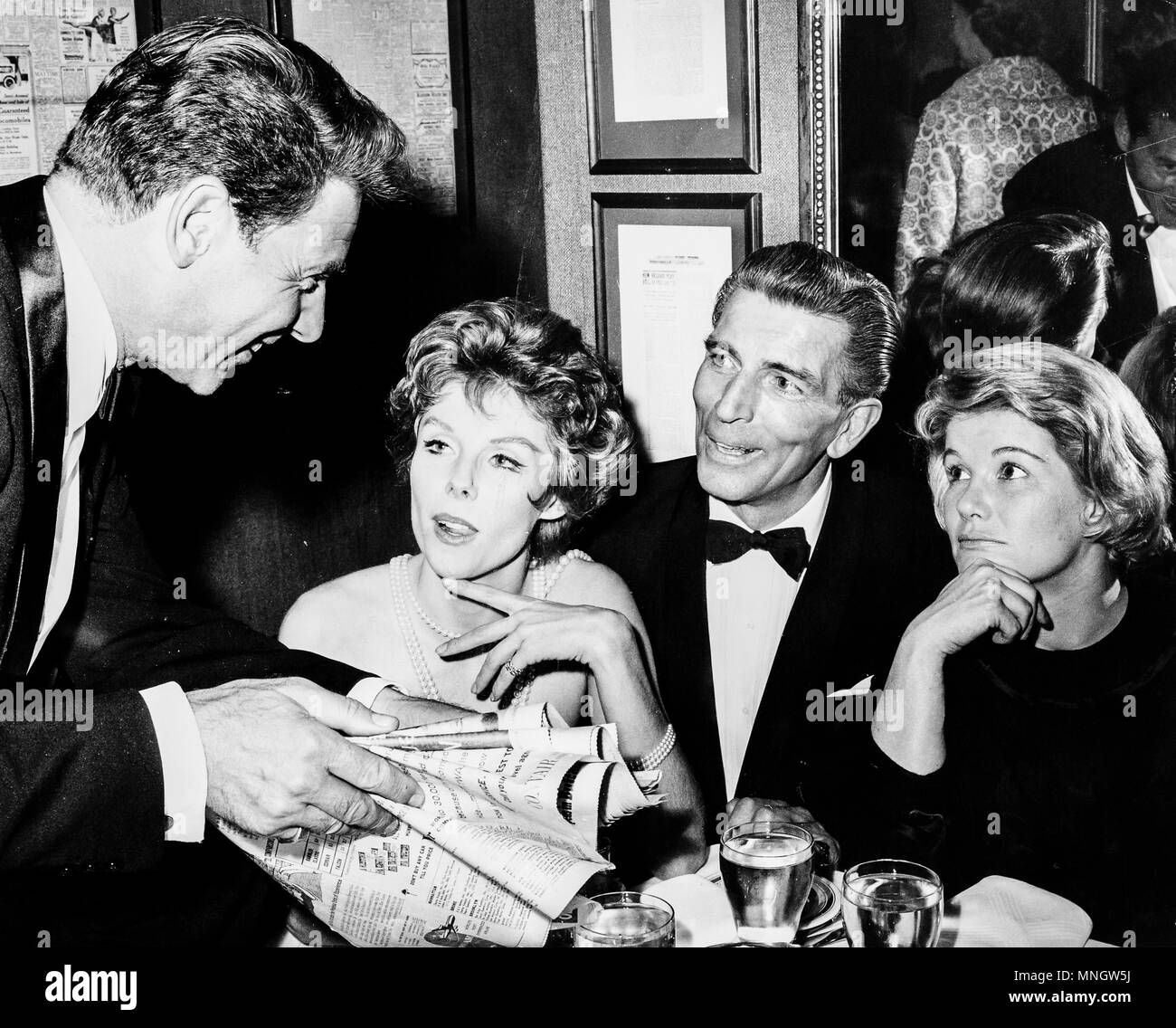 Jean Pierre Aumont, Betsy von furstenberg, Michael Rennie, Barbara Bel Geddes, New York 1961 Stockfoto