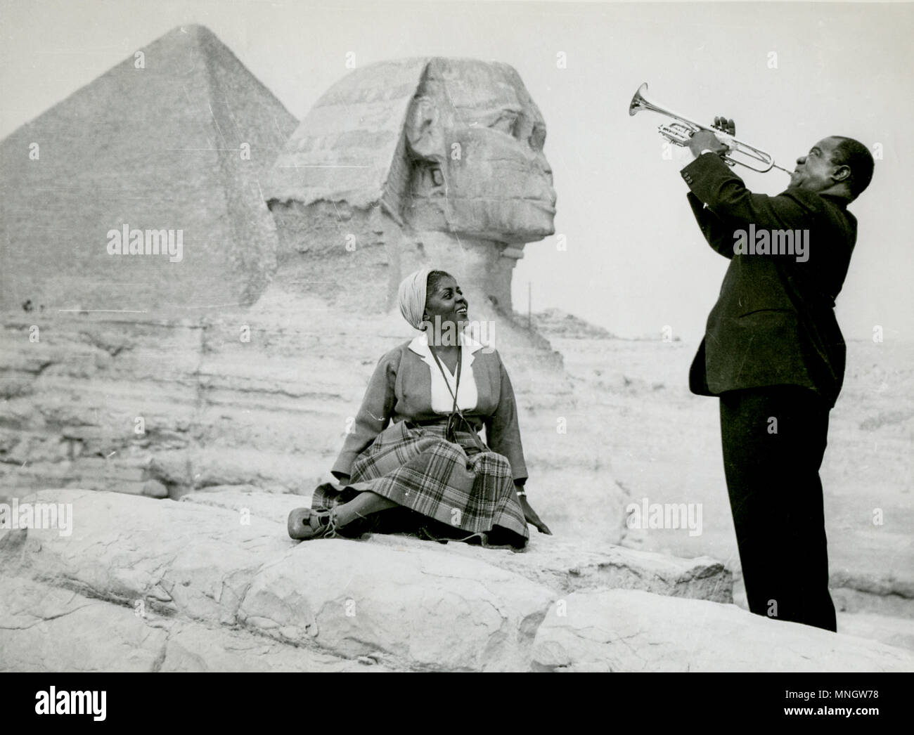 Louis Armstrong und Frau, Ägypten 1961 Stockfoto
