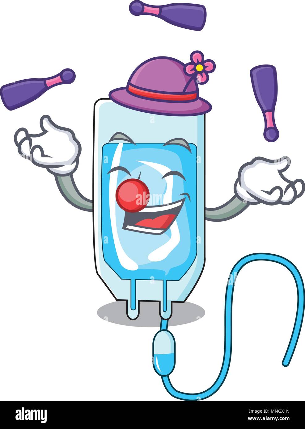Comic humour injection cartoon syringe Fotos und Bildmaterial in
