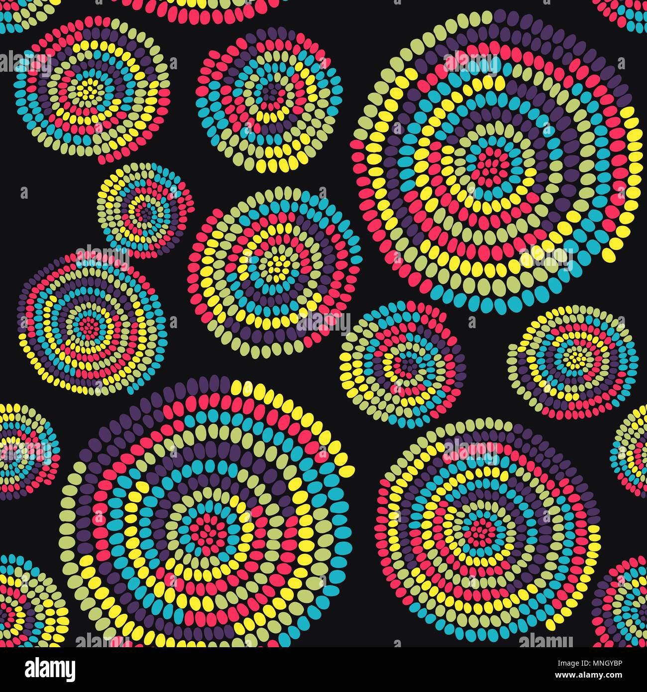 Hand gezeichnet Traditionelle afrikanische Ornamen. Stilisierte Textur mit Bögen und Kreise. Plain bunten Hintergrund zur Dekoration oder Hintergrund. Stock Vektor