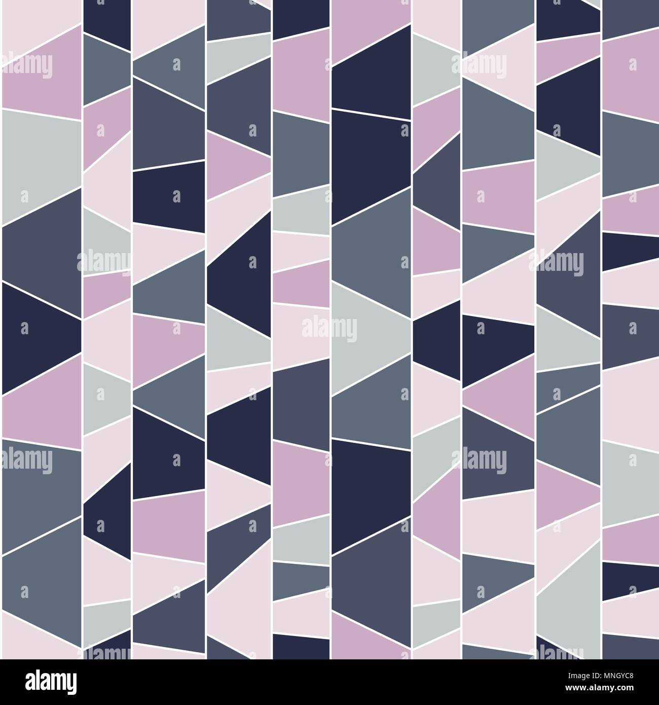 Mosaik Muster mit Linien, Dreiecke und anderen Zahlen. Stumm puzzle Hintergrund zur Dekoration oder Hintergrund. Stock Vektor