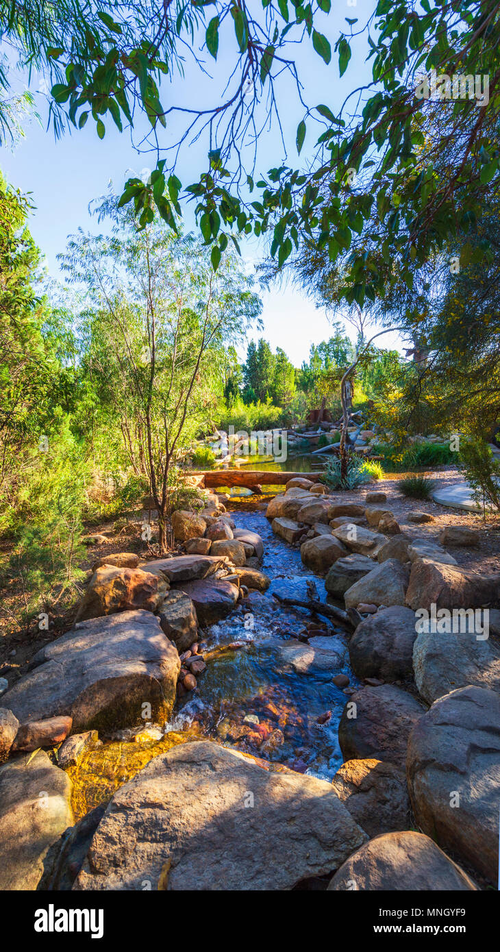 Der gebildete Mann Nebenfluß Rio Tinto am Naturescape in Kings Park. Stockfoto