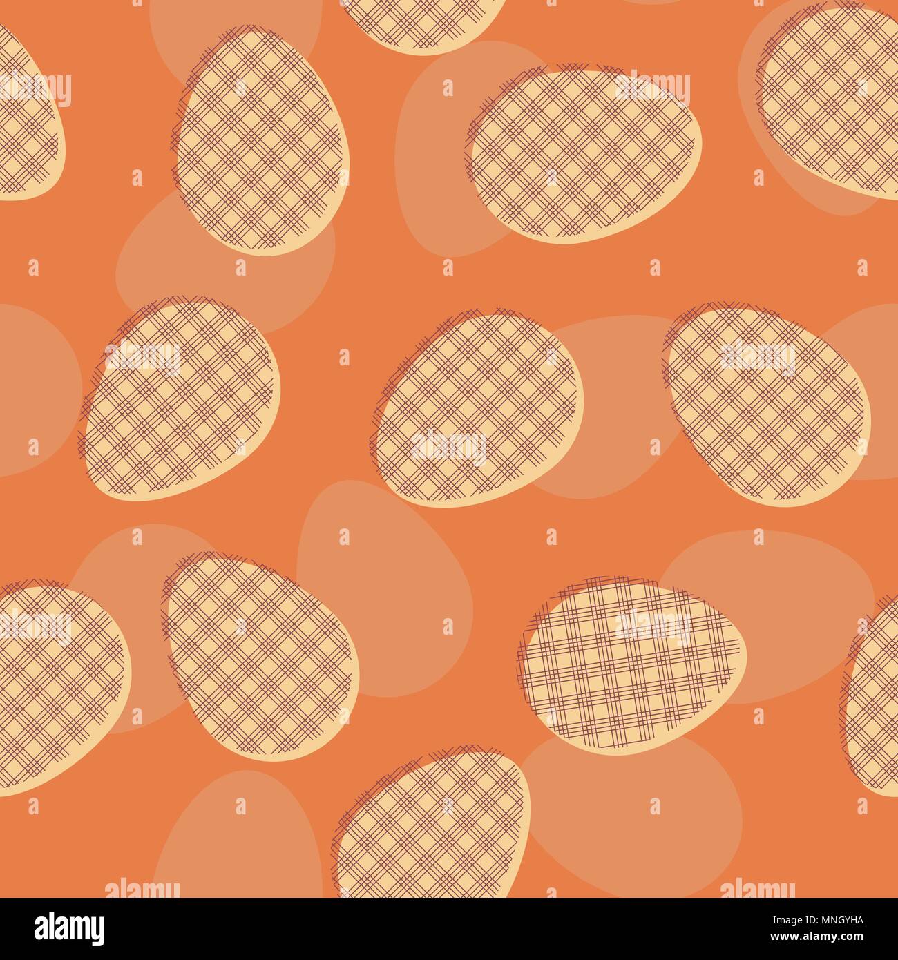 Stilisierte Textur mit plaid Ornament auf die Eier. Flache traditionelle Hintergrund zur Dekoration oder Hintergrund. Stock Vektor